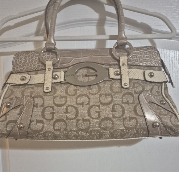 Guess Beige and Brown Women's Handbag - Picture 1 of 8
